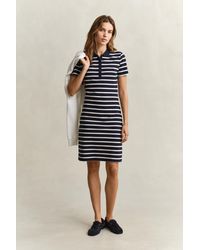 GANT - Striped Piqué Polo Dress Evening - Lyst