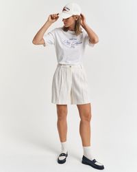 GANT - Pinstriped Linen Shorts - Lyst