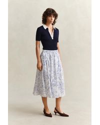 GANT - Floral Midi Skirt - Lyst