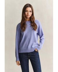 GANT - Superfine Lambswool Crew Neck Sweater - Lyst