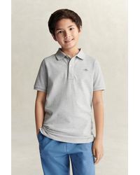 GANT - Teens Shield Piqué Polo Shirt Melange - Lyst