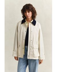 GANT - Cotton Decker Jacket Cream - Lyst