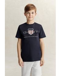 GANT - Teens Archive Shield T-Shirt Evening - Lyst