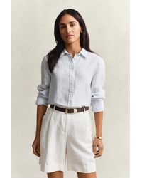 GANT - Regular Fit Striped Linen Shirt - Lyst