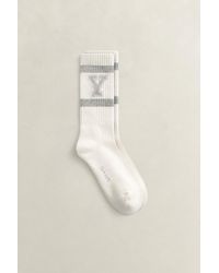 GANT - X Yale Ribbed Sport Socks Eggshell - Lyst