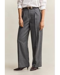 GANT - Pinstripe Wool Pants Charcoal Melange - Lyst