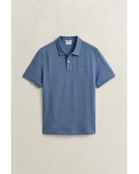 GANT - Regular Fit Polo Shirt Denim Melange - Lyst