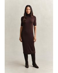 GANT - Merino Wool Turtleneck Dress Deep - Lyst
