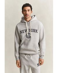 GANT - Graphic Hoodie Melange - Lyst