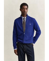 GANT - Casual Cotton Zip Cardigan - Lyst