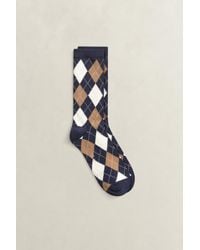 GANT - Argyle Check Socks Evening - Lyst