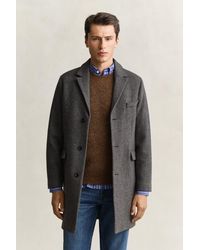 GANT - Two-Toned Wool Coat - Lyst
