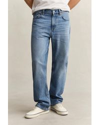 GANT - Straight Fit Jeans Semi Worn In - Lyst
