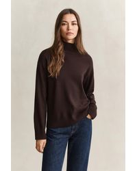 GANT - Superfine Lambswool Mock Neck Sweater Deep - Lyst