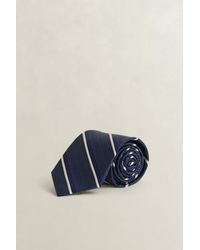 GANT - Dobby Striped Tie Marine - Lyst