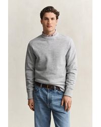 GANT - Heather Crew Neck Sweatshirt Melange - Lyst