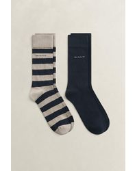 GANT - 2-Pack Barstripe & Solid Socks - Lyst