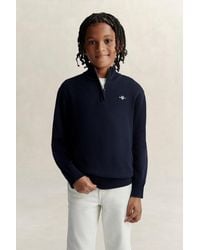 GANT - Teens Teen Boys Shield Half-Zip Sweater Evening - Lyst