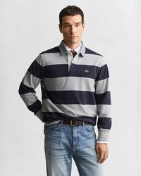 GANT - Chambray Collar Striped Heavy Rugger Melange - Lyst