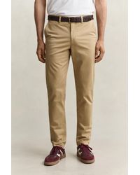 GANT - Classic Slim Chinos Dark - Lyst
