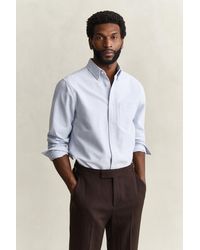 GANT - Brushed Oxford Shirt Clear Sky - Lyst