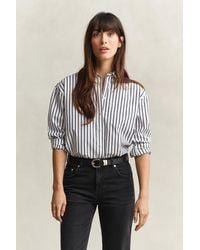 GANT - Relaxed Fit Classic Striped Poplin Shirt - Lyst