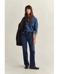 GANT - Flared Stretch Jeans Dark Worn In - Lyst
