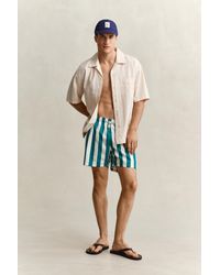 GANT - Block Striped Swim Shorts - Lyst
