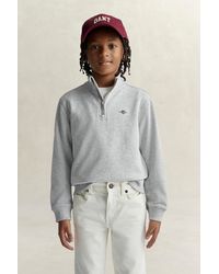 GANT - Teens Teen Boys Half Zip Sweatshirt Melange - Lyst