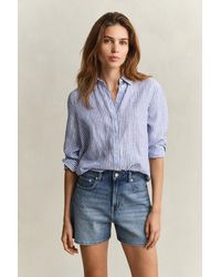GANT - Regular Fit Striped Linen Shirt - Lyst