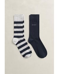 GANT - 2-Pack Barstripe & Solid Socks Melange - Lyst
