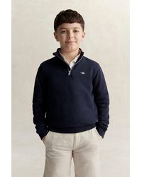 GANT - Teens Teen Boys Shield Half-Zip Sweatshirt Evening - Lyst