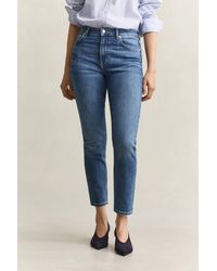 GANT - Cropped Stretch Jeans Mid Broken In - Lyst