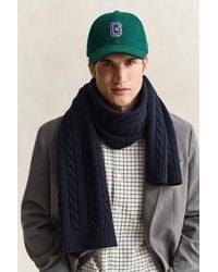 GANT - Lambswool Cable Knit Scarf Evening - Lyst