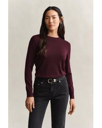 GANT - Extra Fine Merino Wool Crew Neck Sweater - Lyst