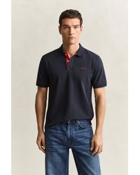 GANT - Contrast Piqué Polo Shirt - Lyst