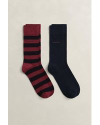 GANT - 2-Pack Barstriped & Solid Socks - Lyst