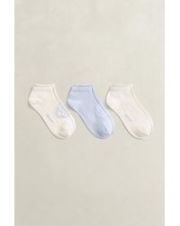 GANT - 3-Pack Monogram & Solid Ankle Socks - Lyst
