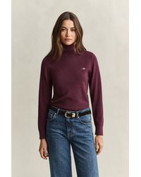 GANT - Wool Cotton Turtleneck Sweater - Lyst
