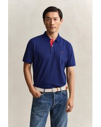 GANT - Contrast Piqué Polo Shirt Rich - Lyst