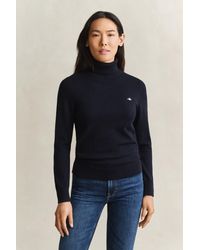 GANT - Wool Cotton Turtleneck Sweater Evening - Lyst