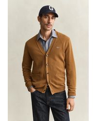 GANT - Lambswool V-Neck Cardigan - Lyst