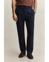 GANT - Striped Linen Pants Evening - Lyst