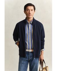 GANT - Sacker Rib Zip Sweatshirt Evening - Lyst