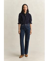 GANT - Relaxed Buttoned Jeans Dark Worn In - Lyst