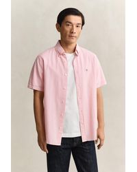 GANT - Striped Seersucker Short Sleeve Shirt - Lyst