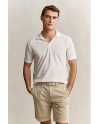 GANT - Washed Polo Shirt Cream - Lyst