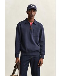 GANT - Ponte Di Roma Half-Zip Sweatshirt Evening - Lyst