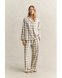 GANT - Checked Flannel Pajama Set - Lyst