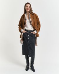 GANT - Buttoned Midi Denim Skirt - Lyst
